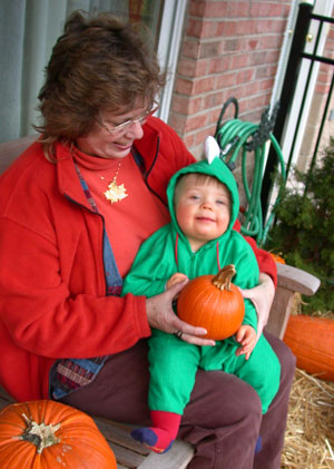 My mom with my son, Brandon