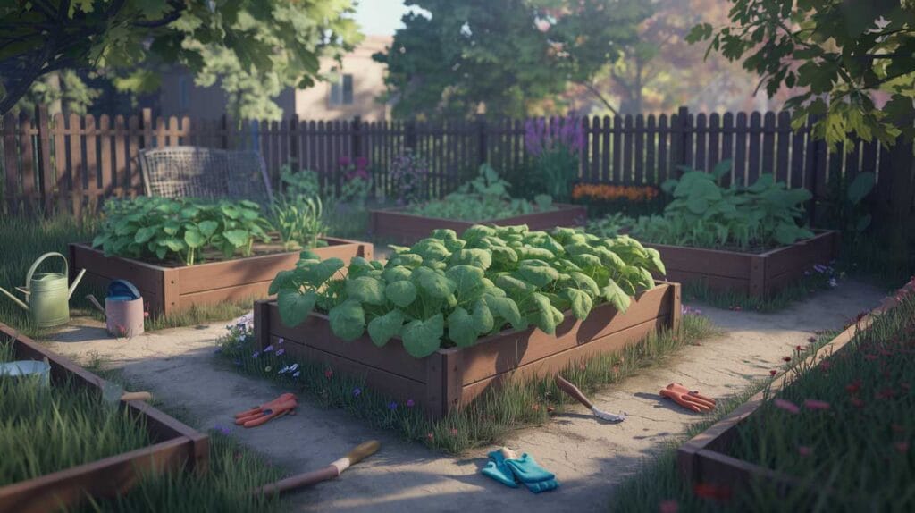 A beautiful raised bed vegetable garden